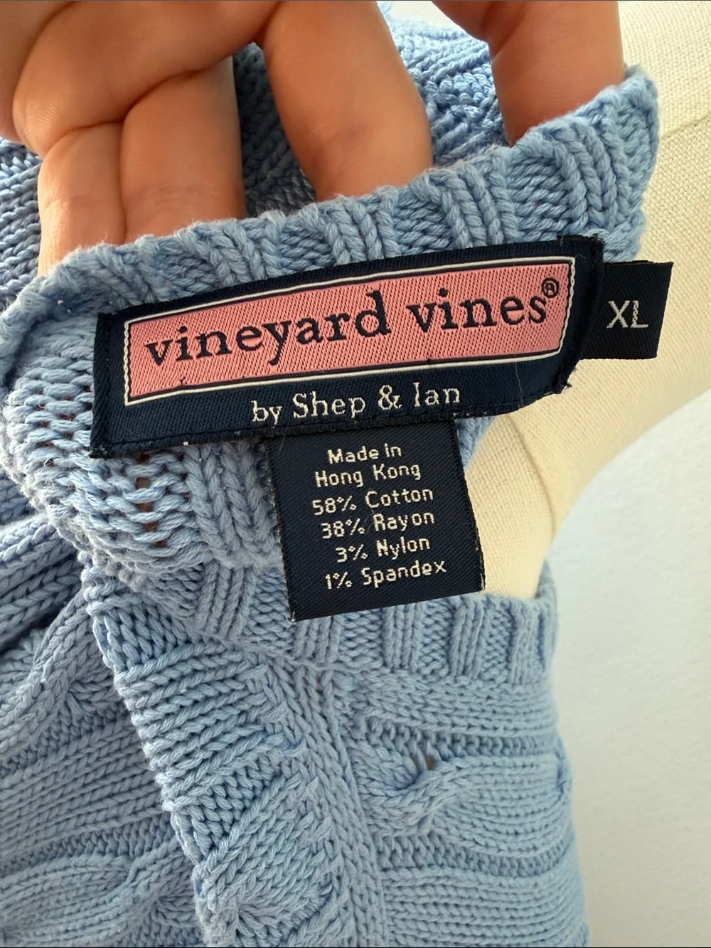 Light Blue Cable Knit Women's Sweater